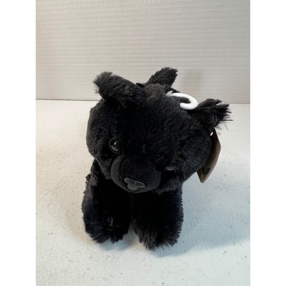 Aurora World Black Cat Plush Stuffed Animal Green Eyes 8‎ Inch 2022 NWT
